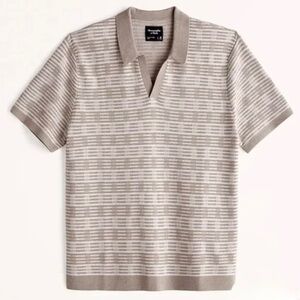 Abercrombie Men’s Textural Johnny Collar Sweater Polo